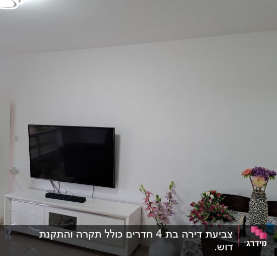 קיר לבן חלק ללא אלמנטים של ציור